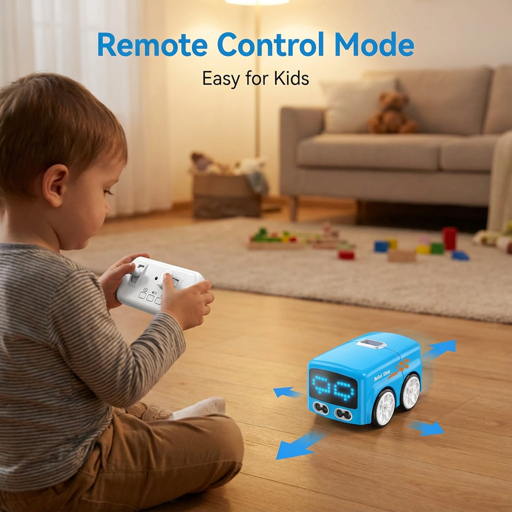 Magic Mini Bus Toy for Kids – Smart Line Tracking & Escape Mode
