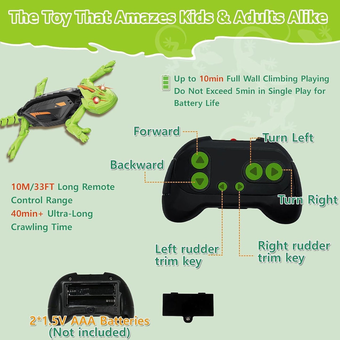 Wall Crawler Gecko RC Toy